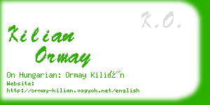 kilian ormay business card